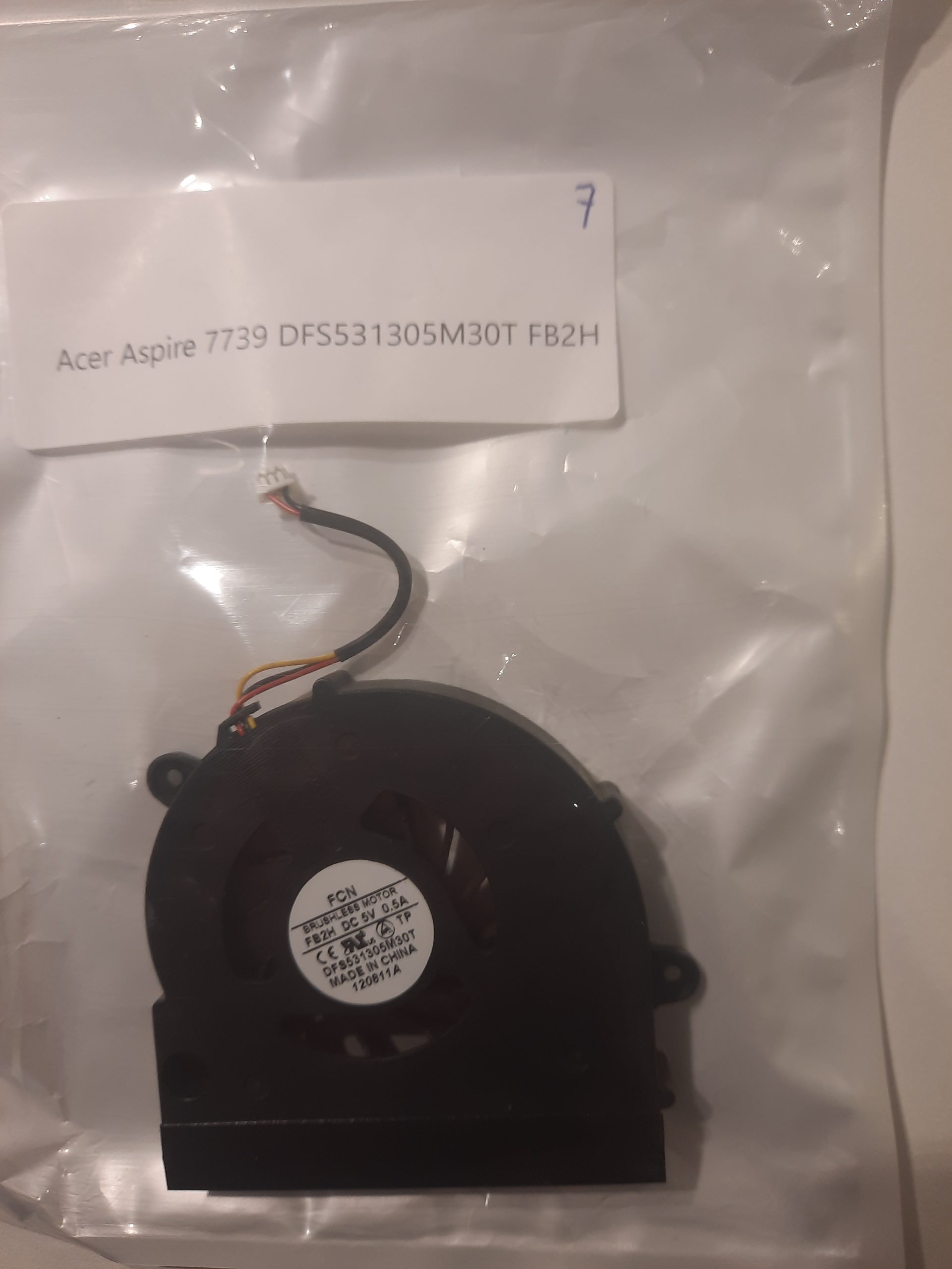 Acer Aspire 7739 Cpu Fan DFS531305M30T FB2H Acer Aspire 7739 Cpu Fan DFS531305M30T FB2H