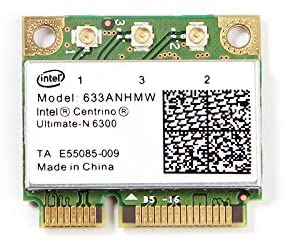 Intel Centrino Ultimate-N 6300 Wi-Fi Card Dual-band 2.4/5GHz 802.11a/g/n 450Mbps 3X3MIMO 633ANHMW